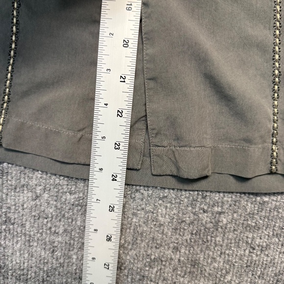 Axis La Mens Embroidery Casual Silk Button Shirt Short Sleeves Gray Size Medium - Picture 4 of 6